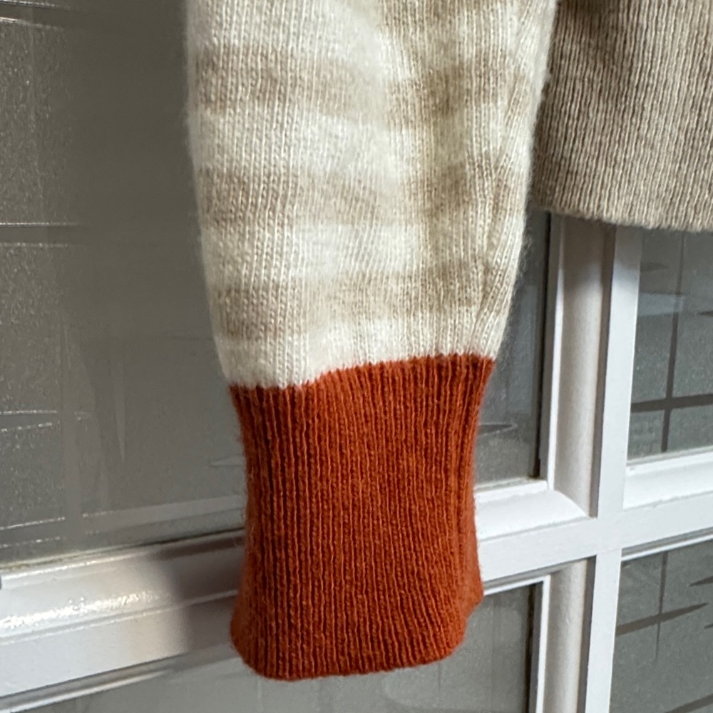 Striped Beige and Orange Cardigan - Picture 5 of 9